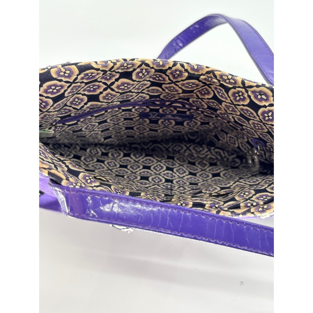 Vera Bradley Purple Paisley Ruffled Handbag Quilted Shoulder Tote Wallet Set - Picture 5 of 10